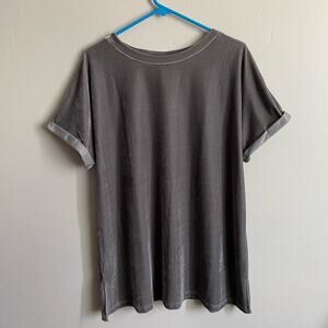 Wishlist Velvet Cuff Sleeve Gray M/L Top